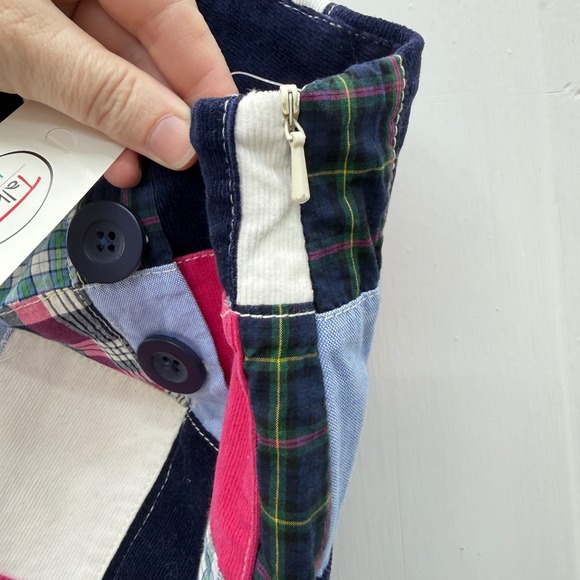 NWT Talbots kids patchwork plaid corduroy pink navy skirt skort girls 8‎ - Picture 5 of 7